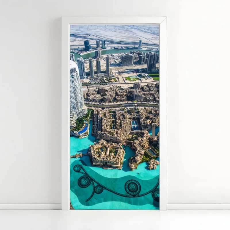 Türaufkleber luftaufnahme von Downtown Dubai