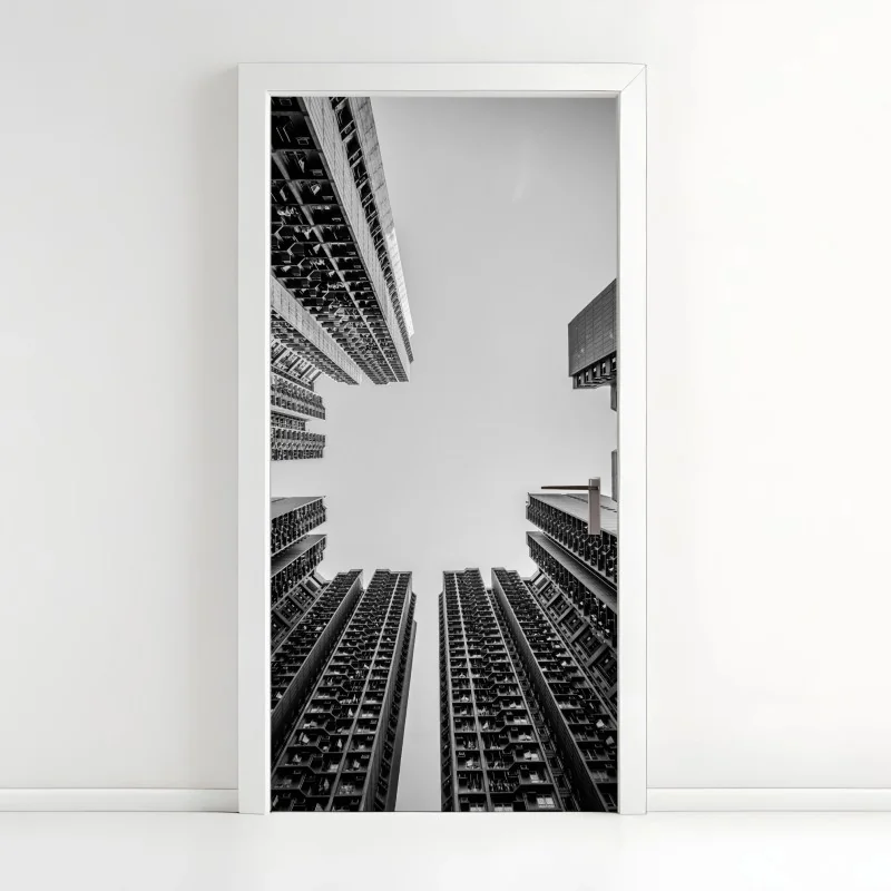 Türaufkleber fröhliches gelbes katzenmuster – Wallnifity®