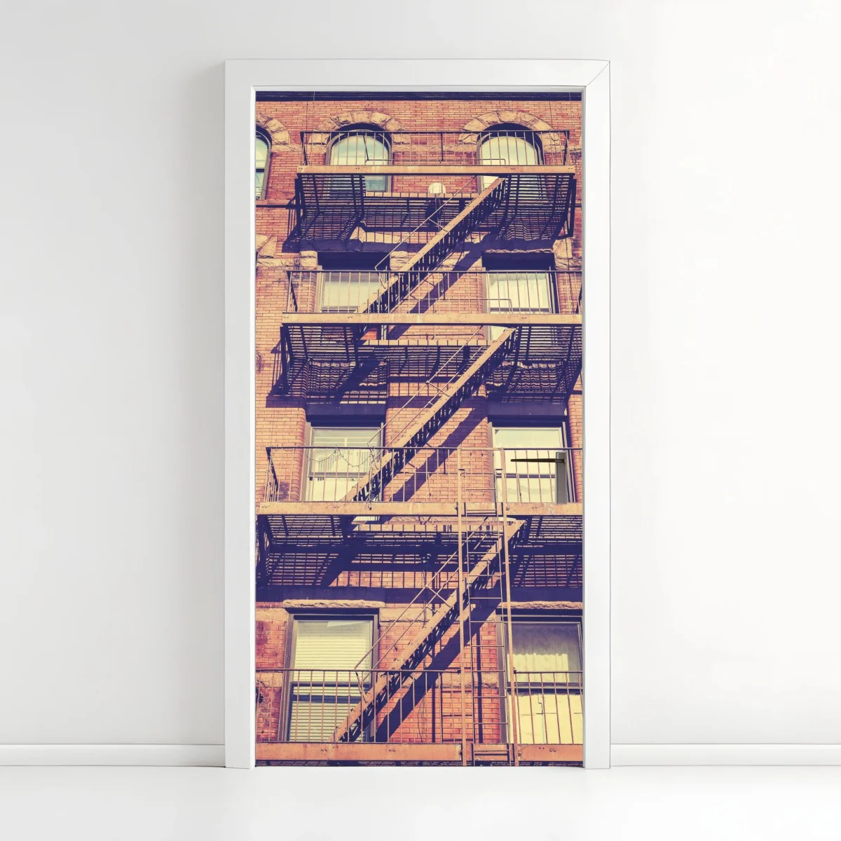 Türaufkleber vintage feuertreppen aus New York – Wallnifity® Türaufkleber vintage feuertreppen aus New York – Wallnifity®