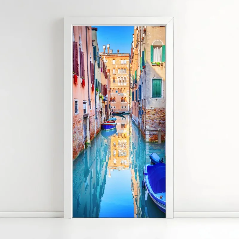 Türaufkleber Venedig kanal und spiegelungen