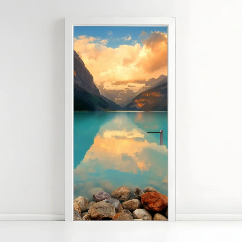 Türaufkleber vintage türkis palmenhimmel – Wallnifity®