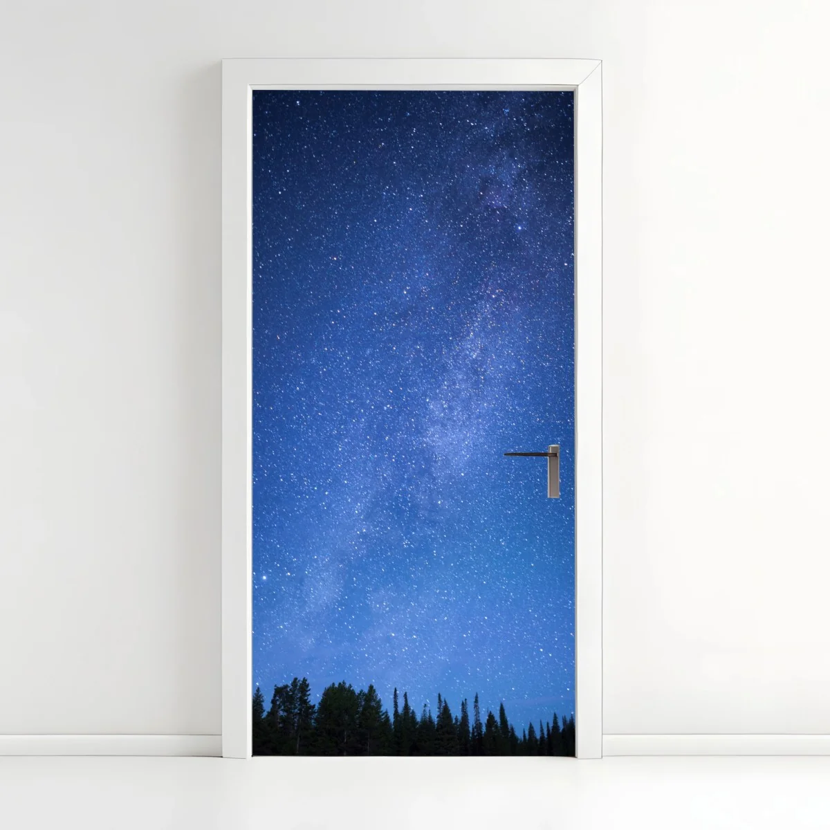 Türaufkleber sternenklare Milchstraße über dem Wald – Wallnifity®