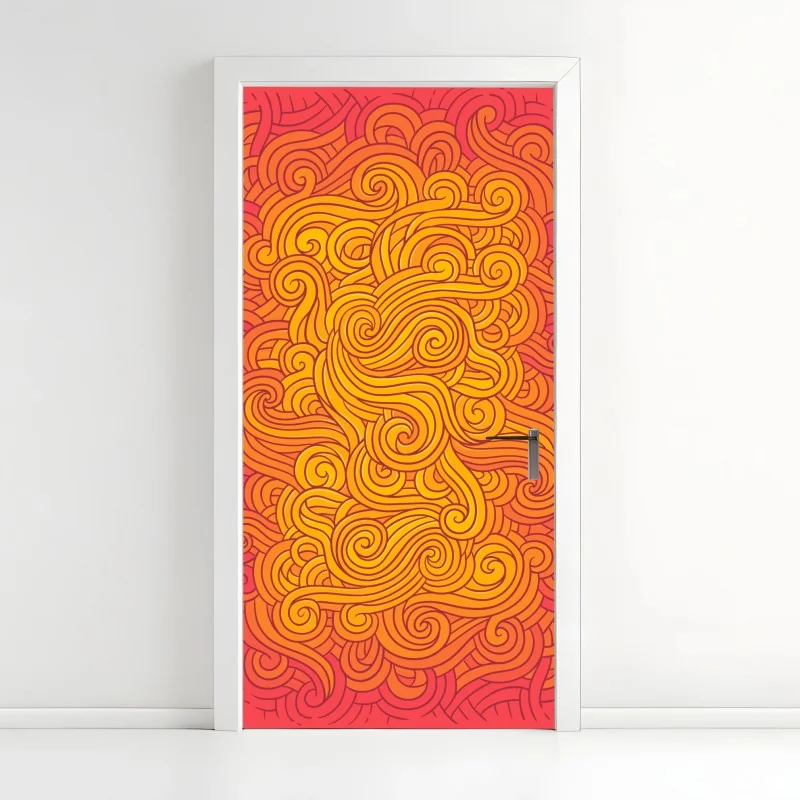 Türaufkleber leuchtende sonnenblume vor schwarzem hintergrund – Wallnifity®