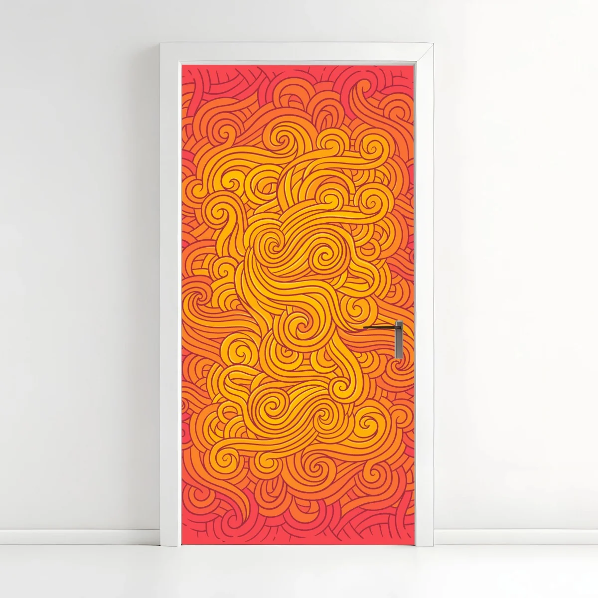 Türaufkleber warmes wirbelndes abstraktes muster – Wallnifity® Türaufkleber warmes wirbelndes abstraktes muster – Wallnifity®