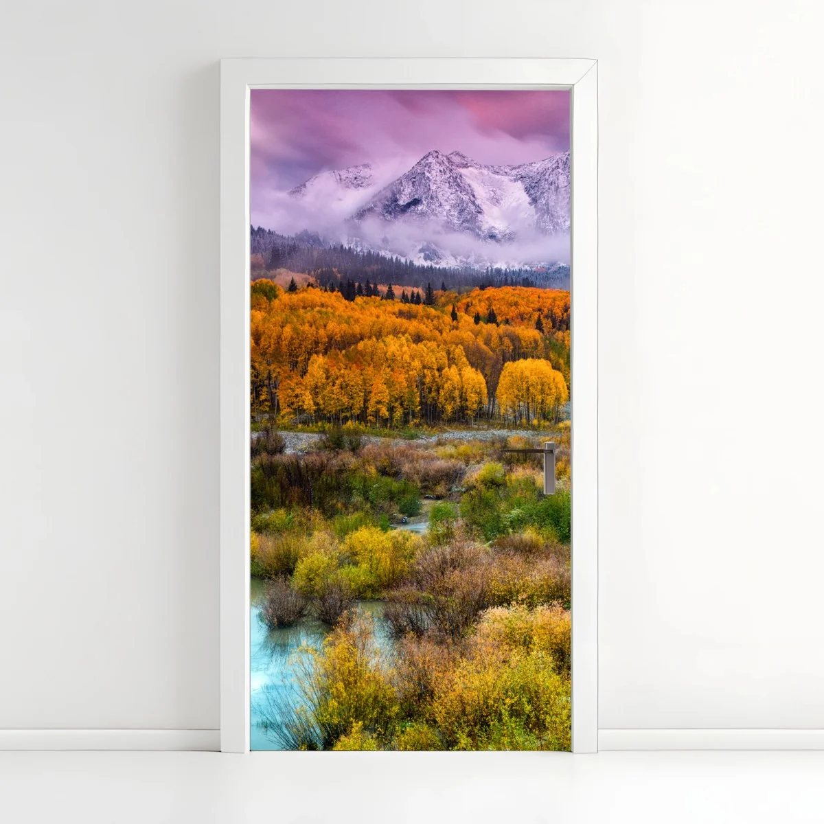 Türaufkleber rosafarbener sonnenaufgang über East Beckwith Mountain – Wallnifity® Türaufkleber rosafarbener sonnenaufgang über East Beckwith Mountain – Wallnifity®