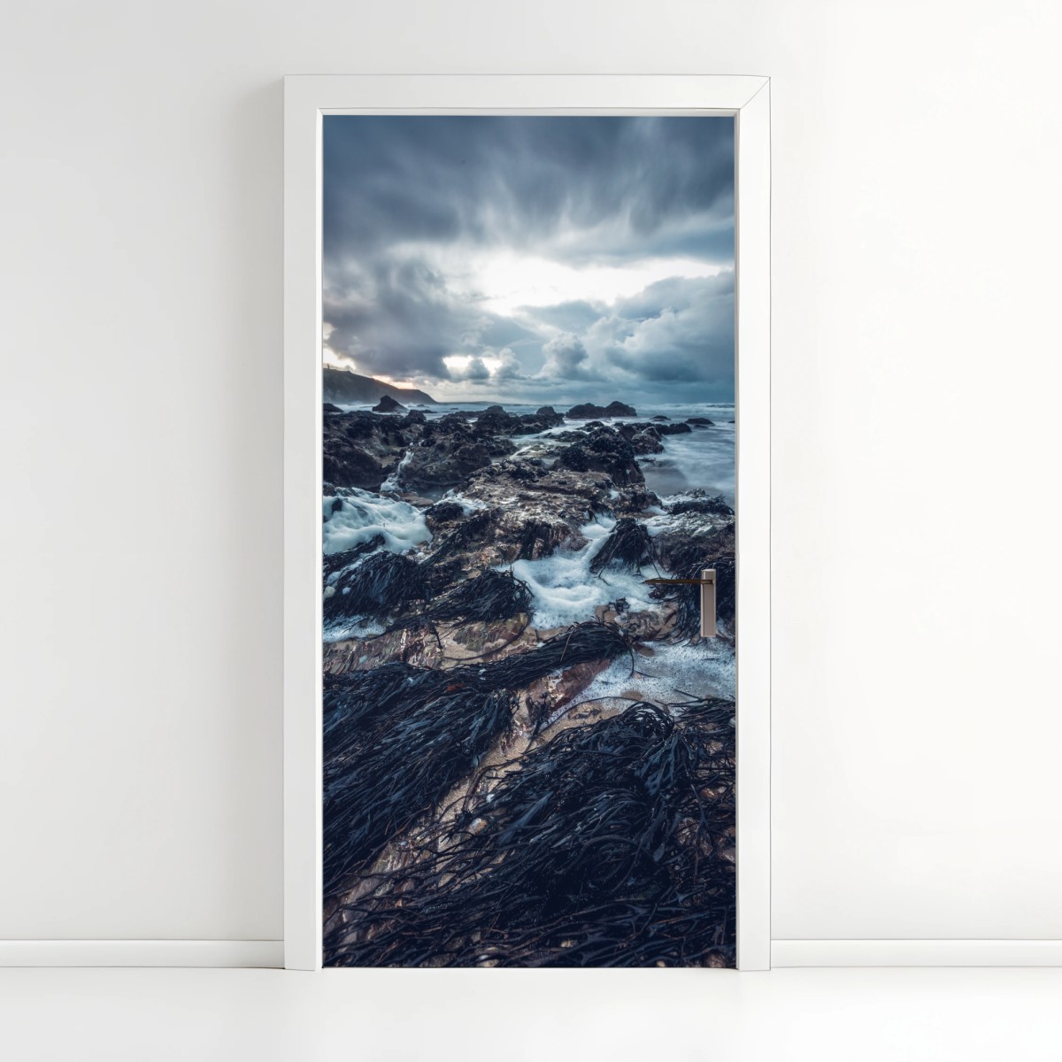 Türaufkleber stimmungsvolle felsenküste bei dämmerung – Wallnifity® Türaufkleber stimmungsvolle felsenküste bei dämmerung – Wallnifity®