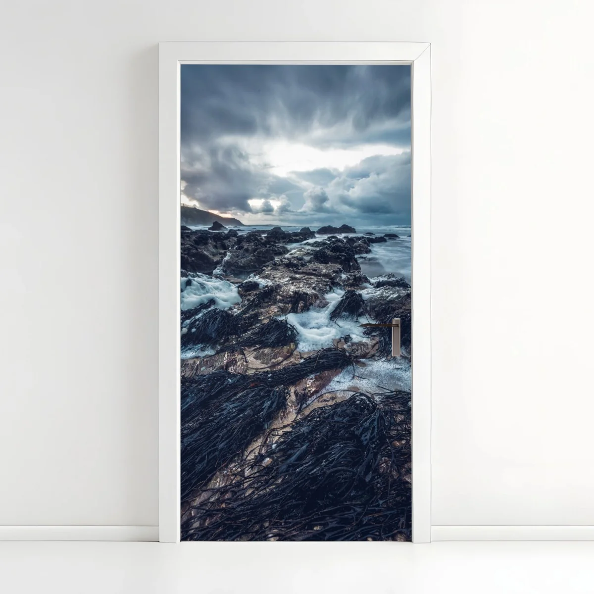 Türaufkleber stimmungsvolle felsenküste bei dämmerung – Wallnifity® Türaufkleber stimmungsvolle felsenküste bei dämmerung – Wallnifity®