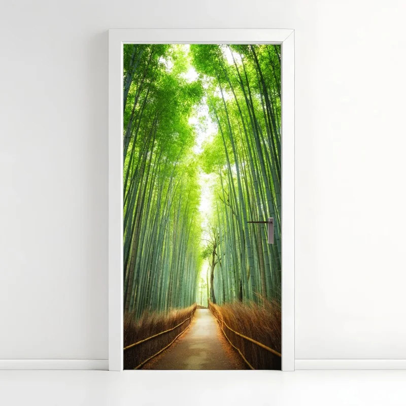 Türaufkleber fröhliches gelbes katzenmuster – Wallnifity®