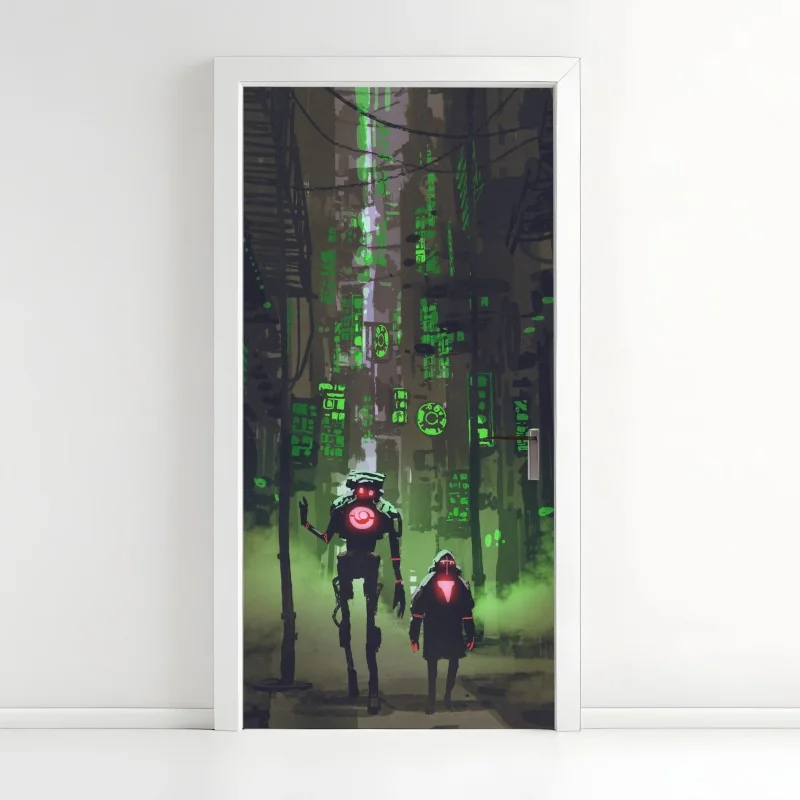 Türaufkleber pfingstrosenwiese im frühling — impasto blumenbild – Wallnifity®