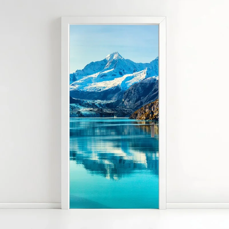 Türaufkleber ruhiger türkisfarbener bergsee