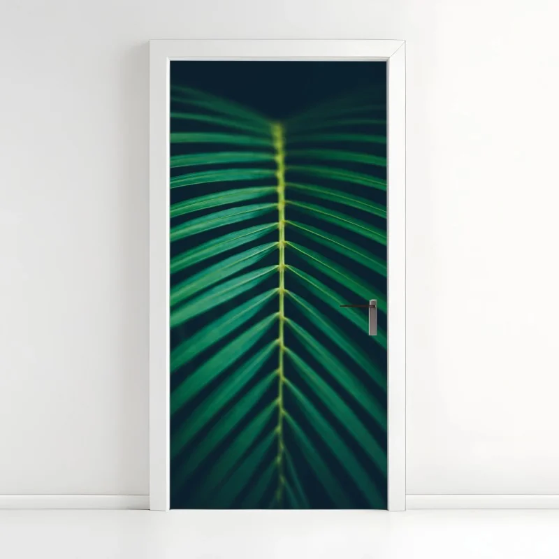 Türaufkleber vertikales palmenblatt nahaufnahme