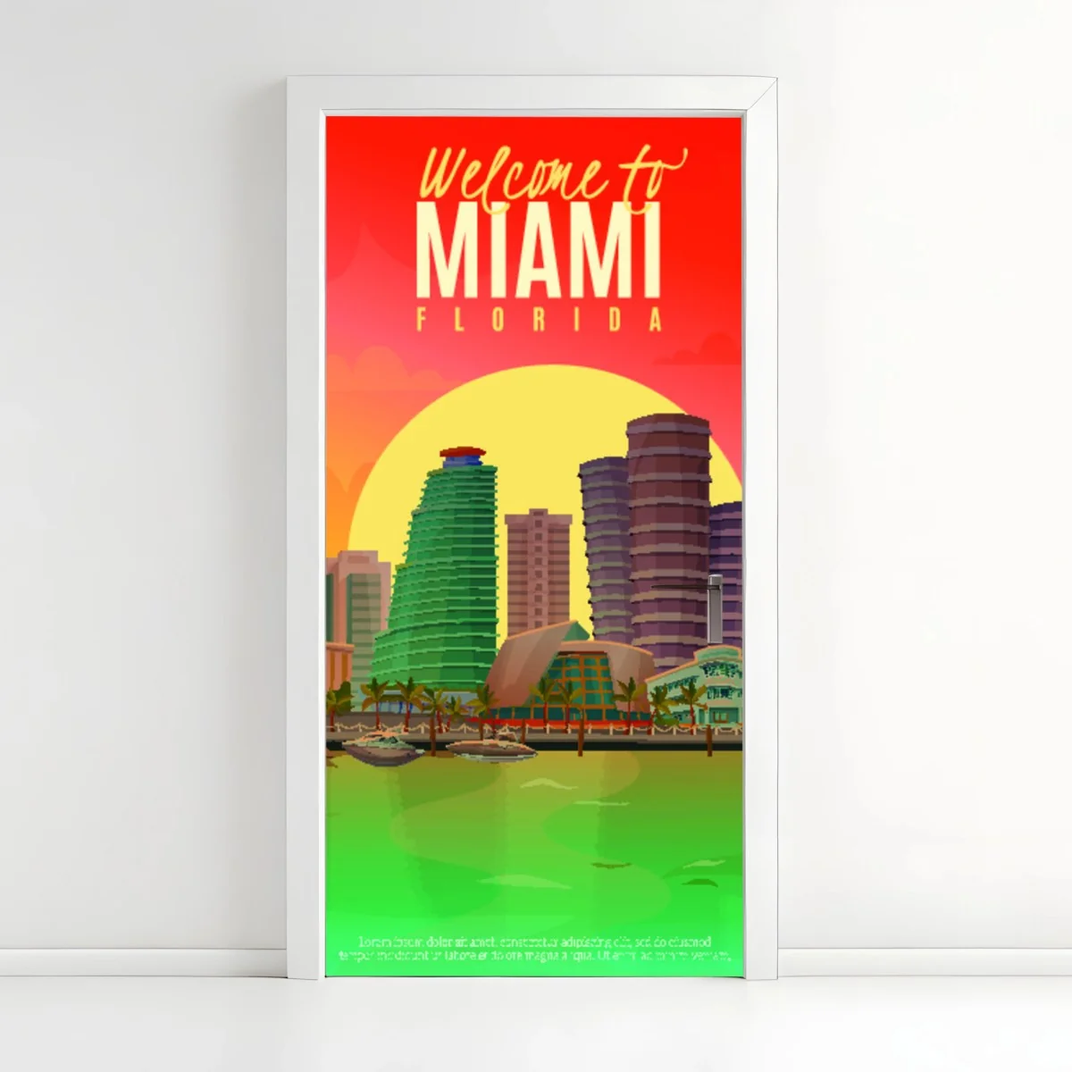 Türaufkleber Miami sonnenuntergang skyline – Wallnifity® Türaufkleber Miami sonnenuntergang skyline – Wallnifity®