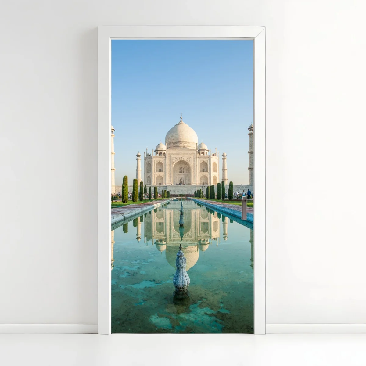 Türaufkleber Taj Mahal spiegelung im morgendlichen licht – Wallnifity® Türaufkleber Taj Mahal spiegelung im morgendlichen licht – Wallnifity®
