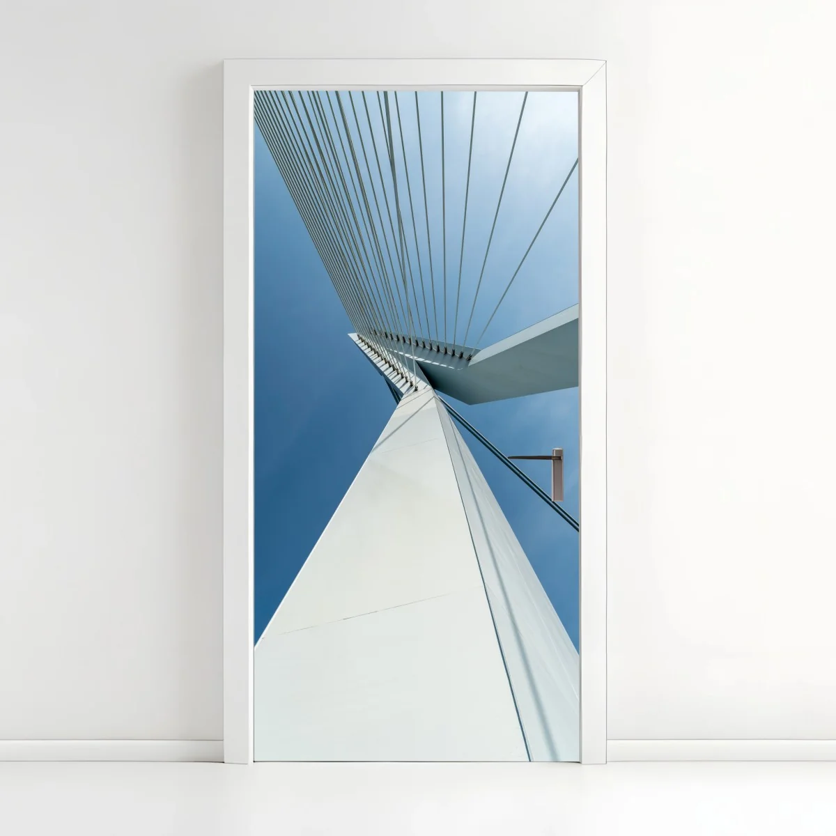 Türaufkleber aufsteigende linien: moderner brückenpylon – Wallnifity®