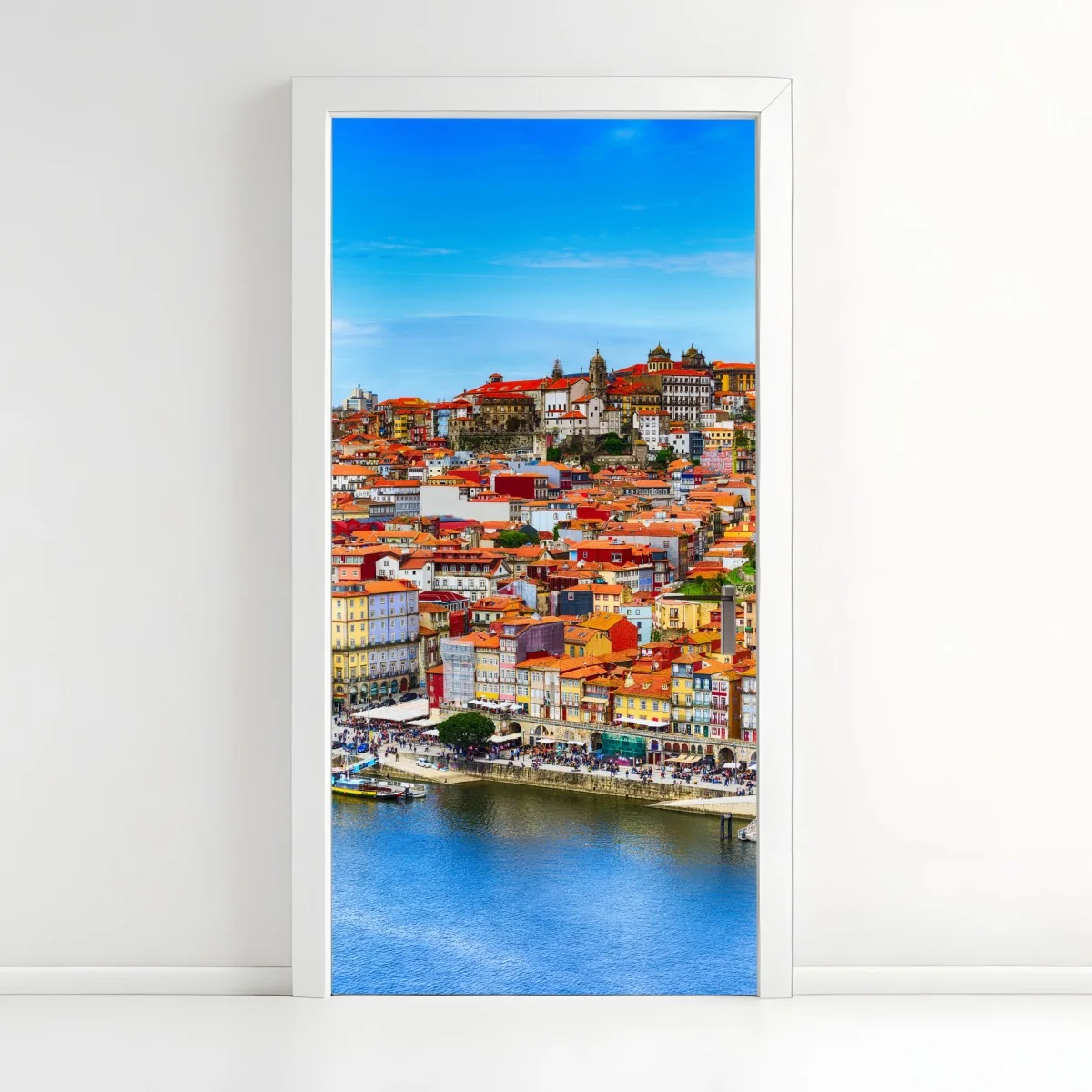 Türaufkleber Porto buntes uferpanorama – Wallnifity® Türaufkleber Porto buntes uferpanorama – Wallnifity®