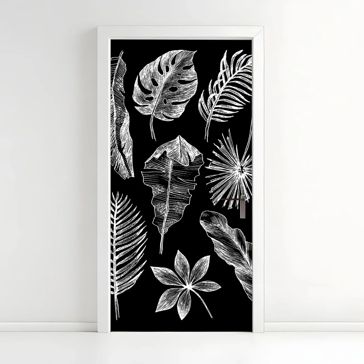 Türaufkleber monochrome blattkomposition – Wallnifity® Türaufkleber monochrome blattkomposition – Wallnifity®