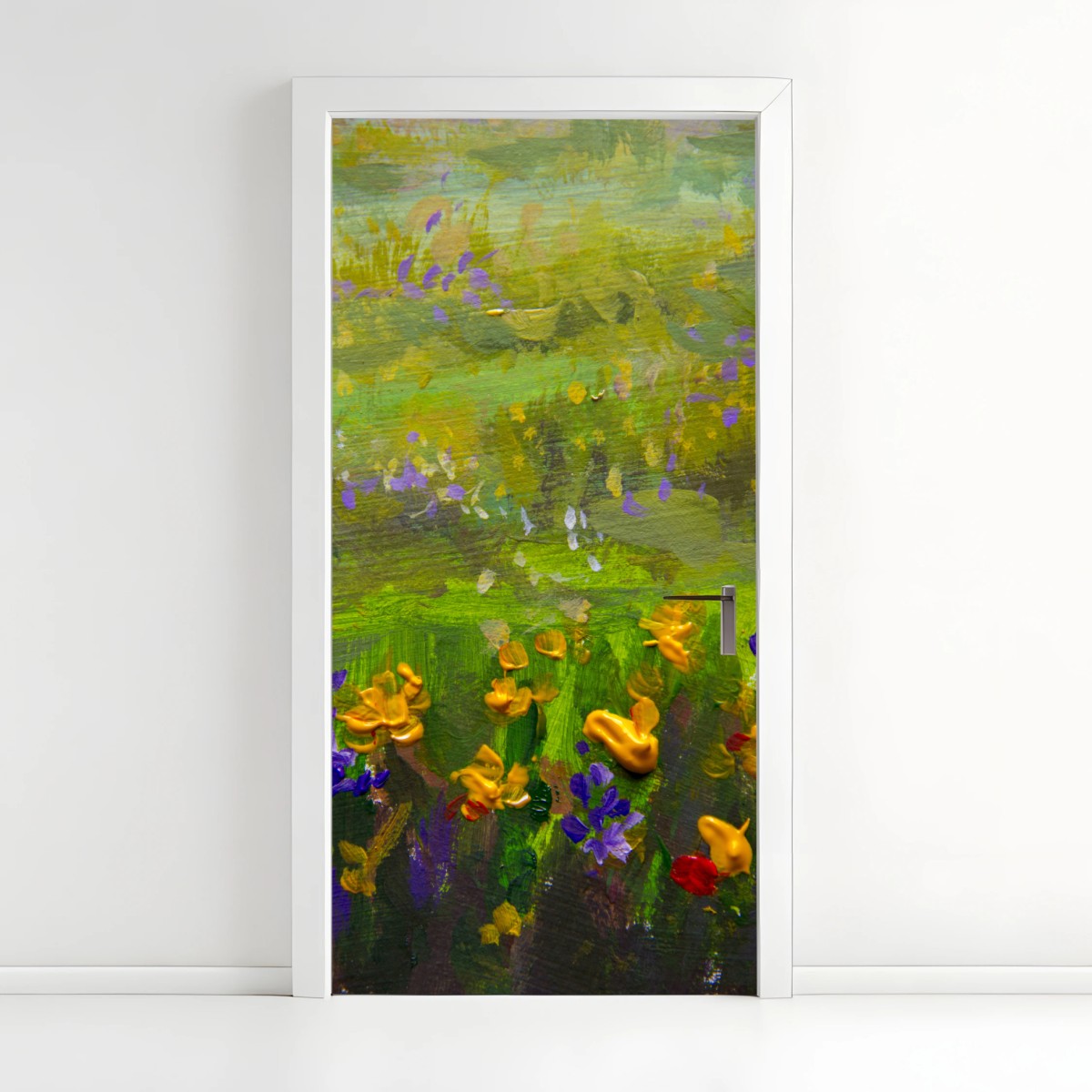 Türaufkleber lebendige wiese ölmalerei nahaufnahme – Wallnifity®