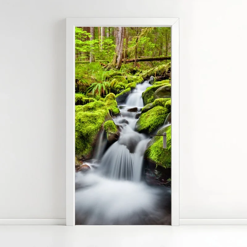 Türaufkleber moosbedeckter bach bei Sol Duc Falls