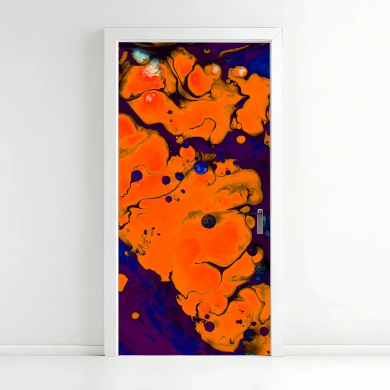 Türaufkleber pfingstrosenwiese im frühling — impasto blumenbild – Wallnifity®