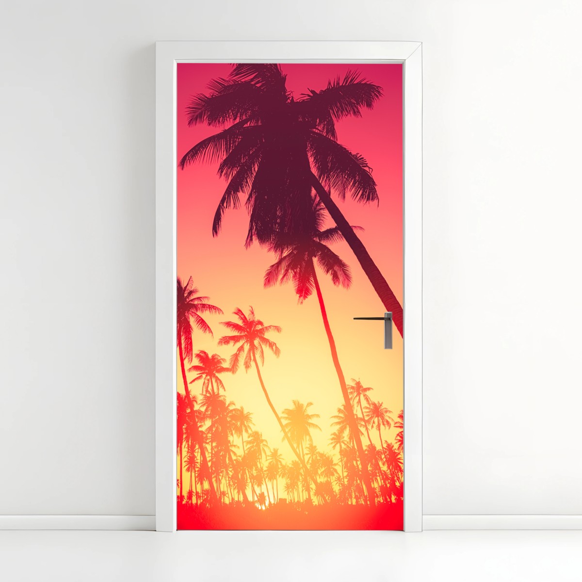 Türaufkleber tropischer sonnenuntergang mit palmen – Wallnifity®