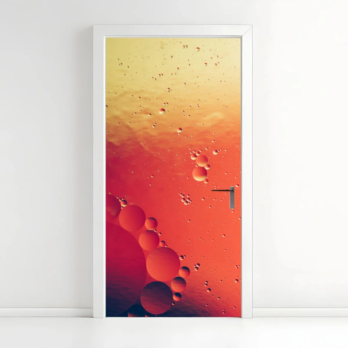 Türaufkleber warme orange abstraktion mit blasen – Wallnifity® Türaufkleber warme orange abstraktion mit blasen – Wallnifity®