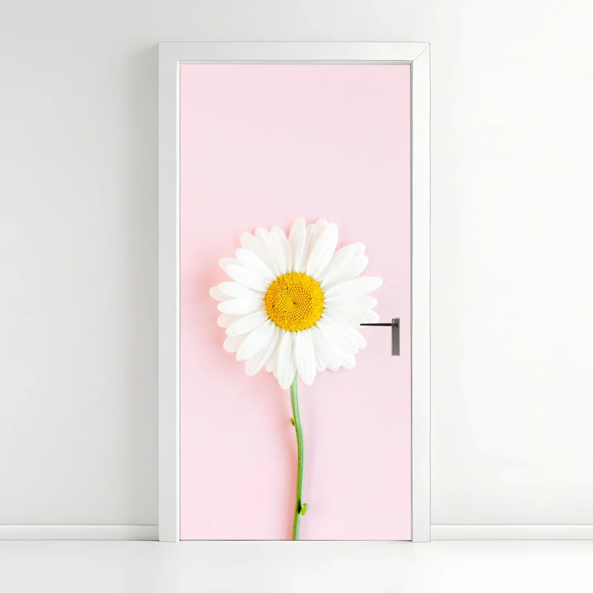 Türaufkleber weißes gänseblümchen auf pastellrosa hintergrund – Wallnifity® Türaufkleber weißes gänseblümchen auf pastellrosa hintergrund – Wallnifity®