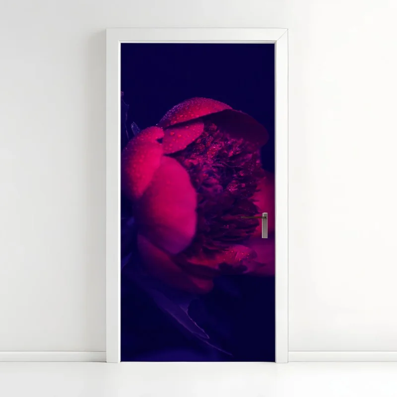 Türaufkleber stimmungsvolle rosa pfingstrose nahaufnahme