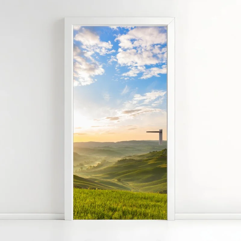 Türaufkleber beige botanisches blattmuster – Wallnifity®