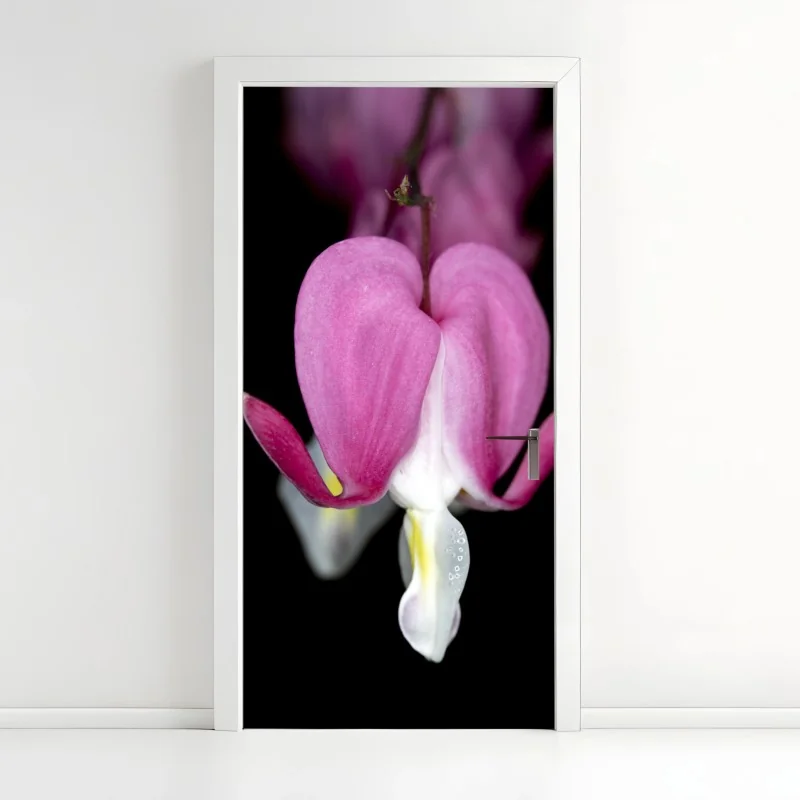 Türaufkleber zartes rosa herzblüte nahaufnahme