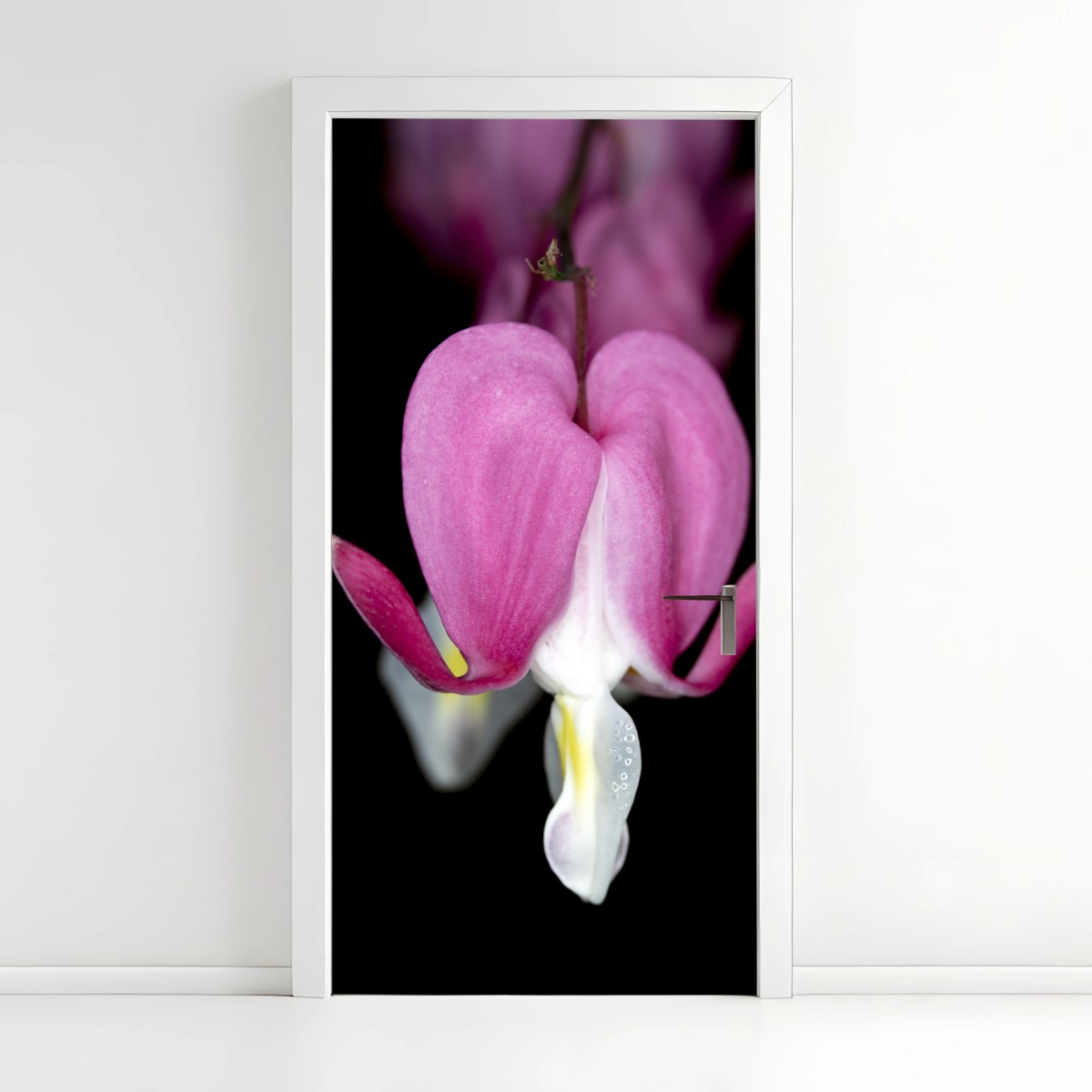 Türaufkleber zartes rosa herzblüte nahaufnahme – Wallnifity®