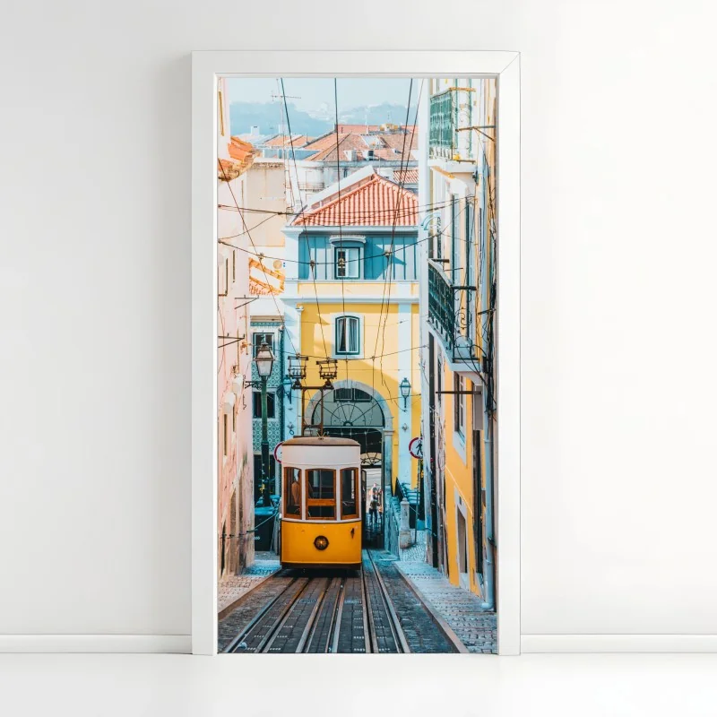 Türaufkleber strukturiertes trockenes blatt nahaufnahme – Wallnifity®