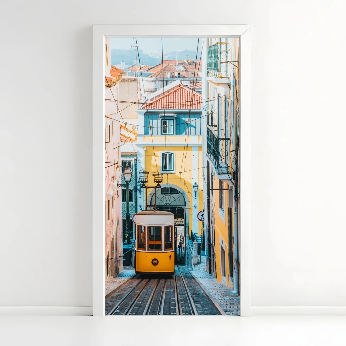 Türaufkleber lebendige bica straßenbahn in Lissabon – Wallnifity®