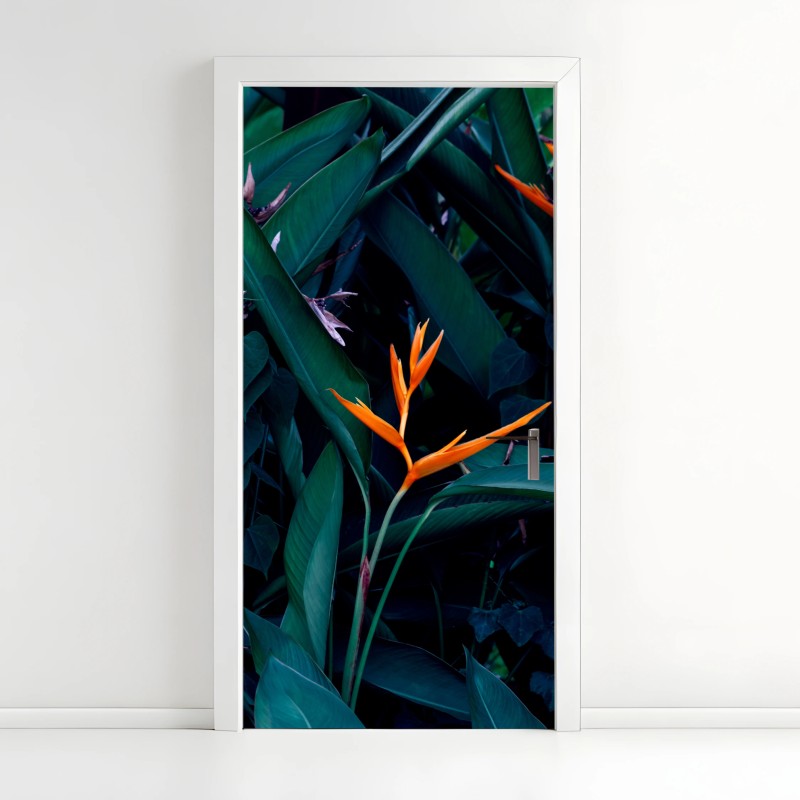 Türaufkleber tropische palme am weißen sandstrand – Wallnifity®