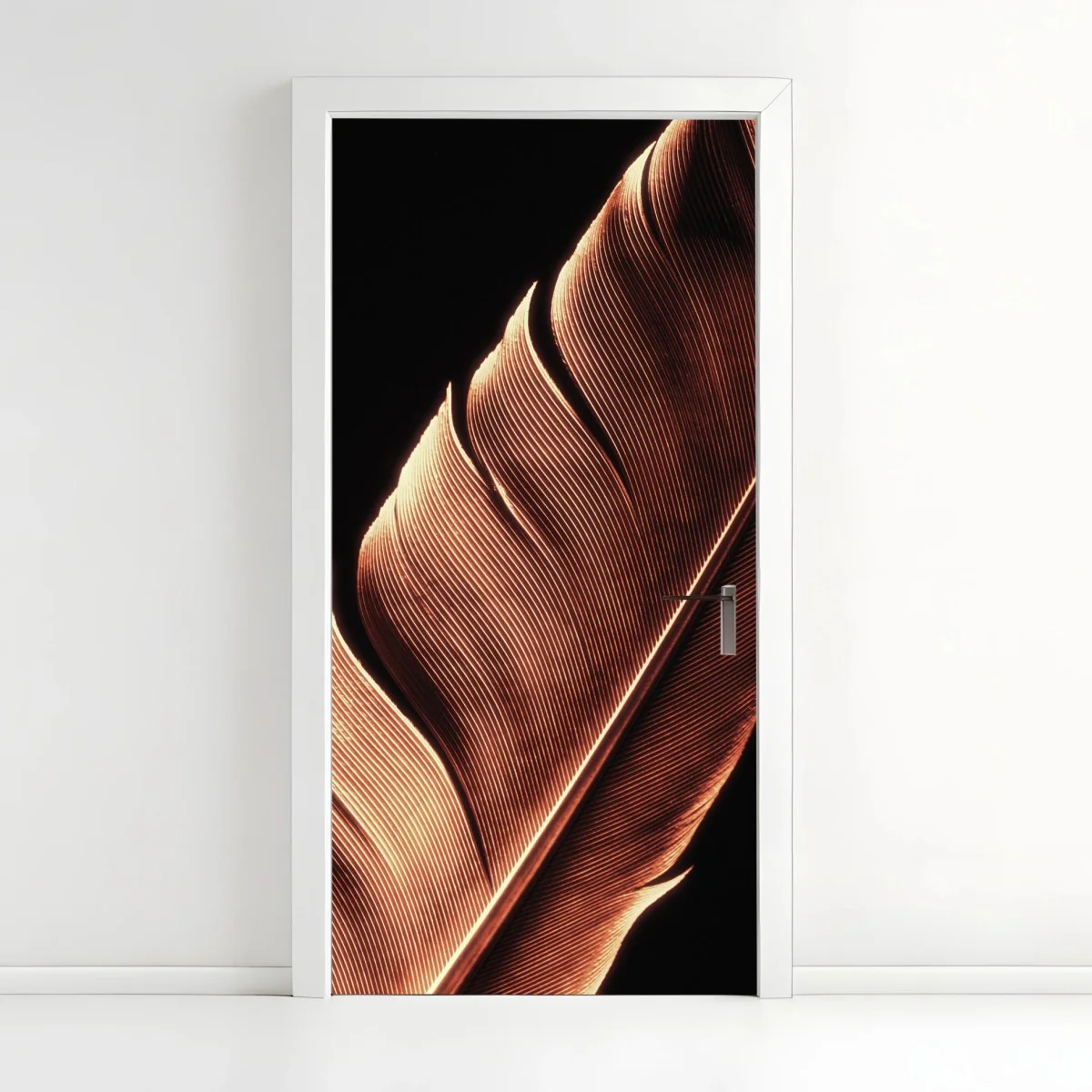 Türaufkleber goldene feder makro vor schwarzem hintergrund – Wallnifity® Türaufkleber goldene feder makro vor schwarzem hintergrund – Wallnifity®