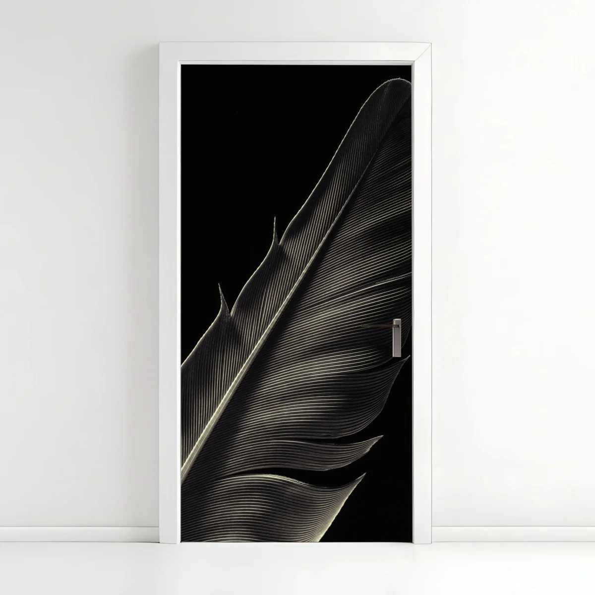 Türaufkleber zarte feder in makroaufnahme – Wallnifity®