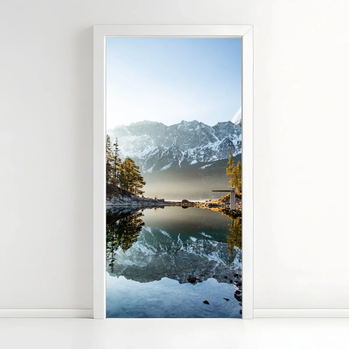 Türaufkleber bergsee spiegelung bei sonnenaufgang – Wallnifity® Türaufkleber bergsee spiegelung bei sonnenaufgang – Wallnifity®