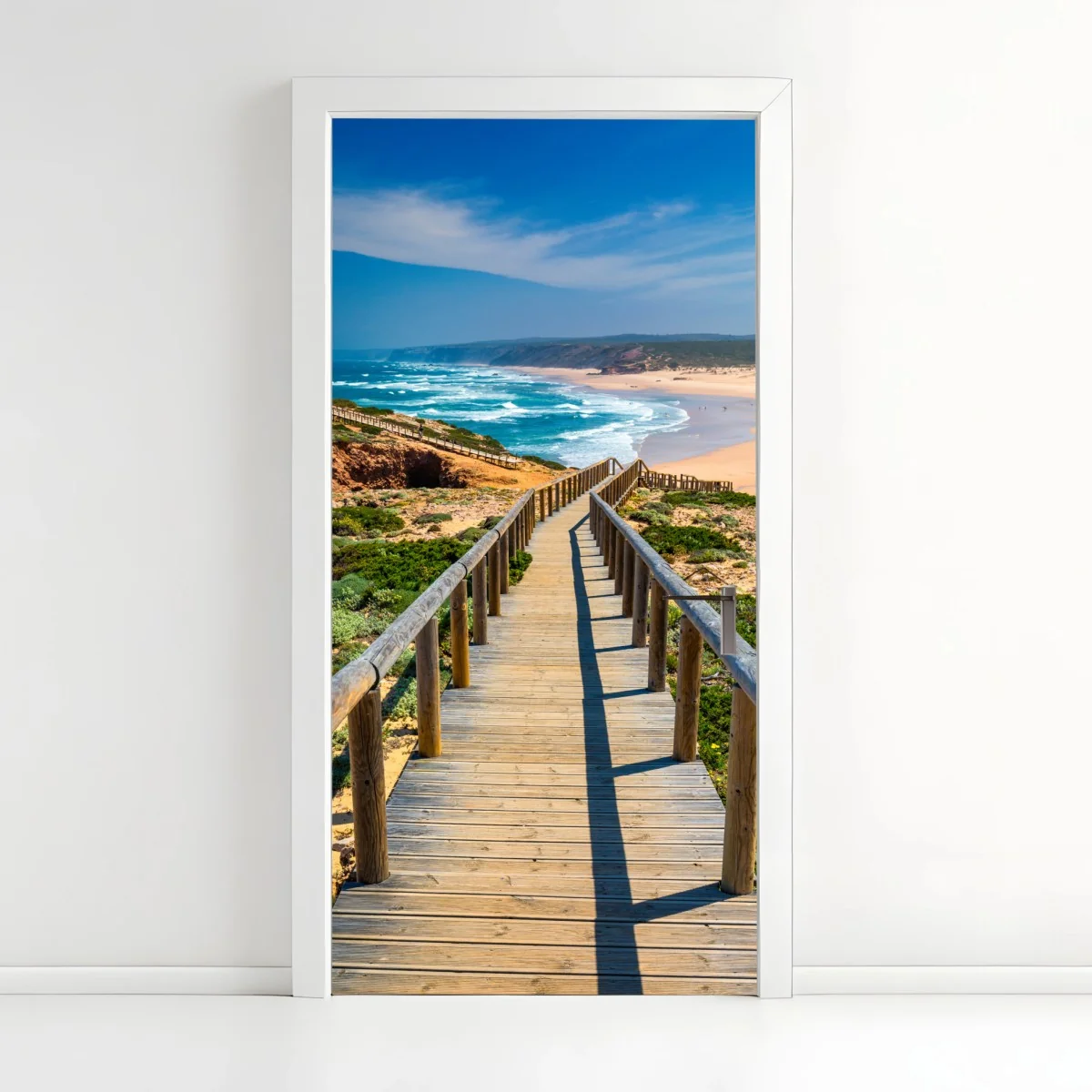 Türaufkleber holzsteg zur Praia da Bordeira – Wallnifity®