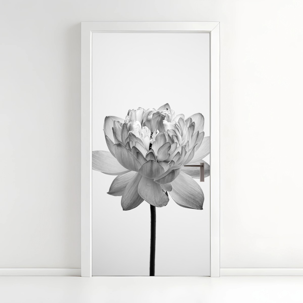 Türaufkleber ruhevoller lotus in graustufen – Wallnifity®