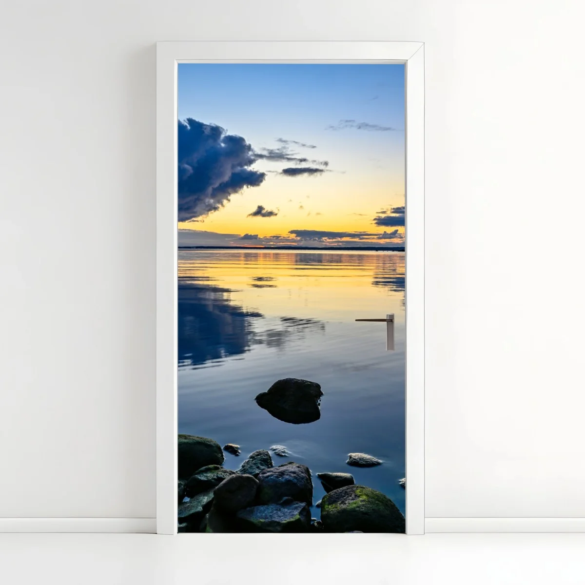 Türaufkleber ruhige küstenlandschaft bei sonnenuntergang – Wallnifity® Türaufkleber ruhige küstenlandschaft bei sonnenuntergang – Wallnifity®