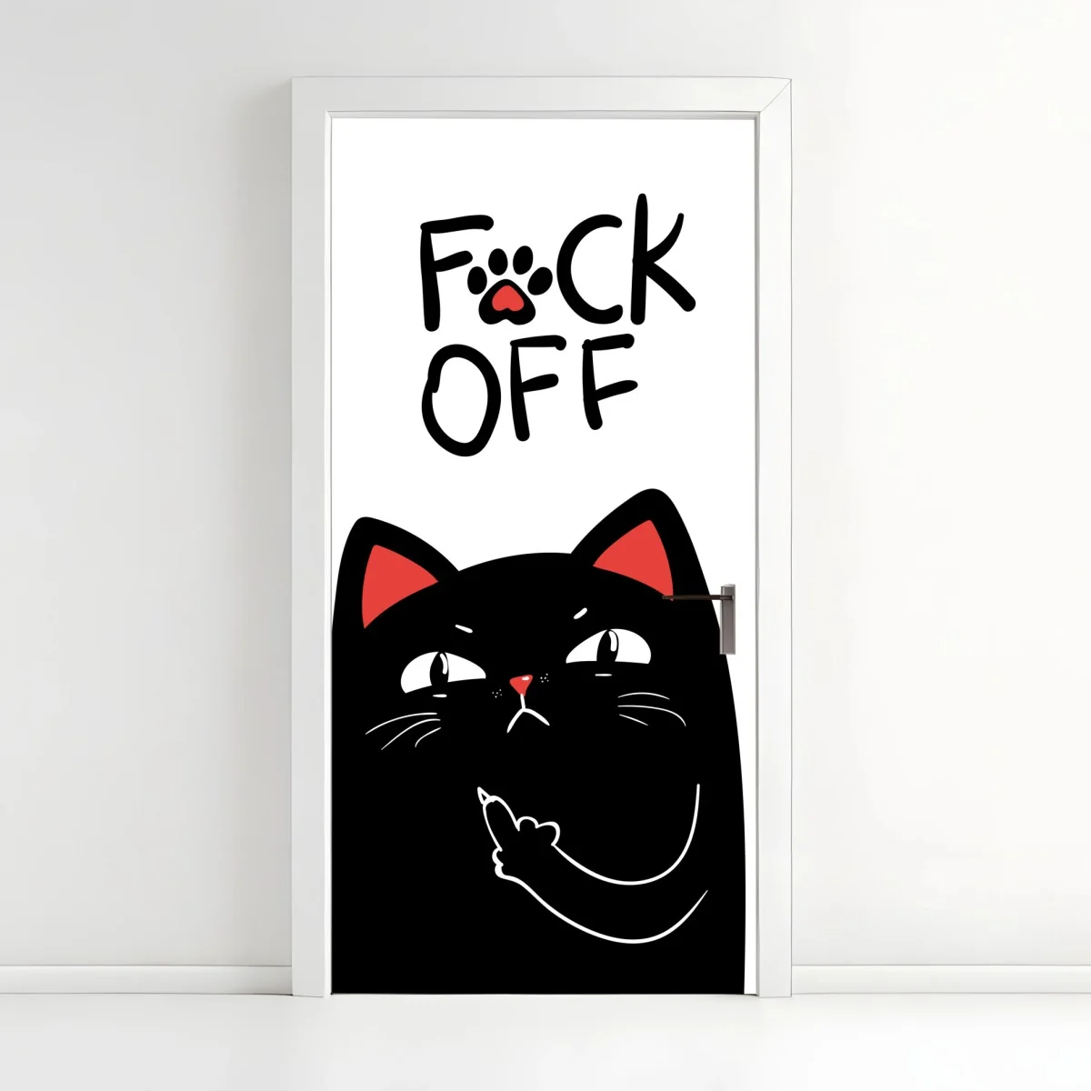 Türaufkleber freche schwarze katze mit attitude – Wallnifity® Türaufkleber freche schwarze katze mit attitude – Wallnifity®