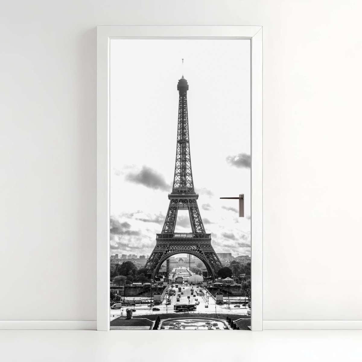 Türaufkleber Paris Eiffelturm in monochrom – Wallnifity®