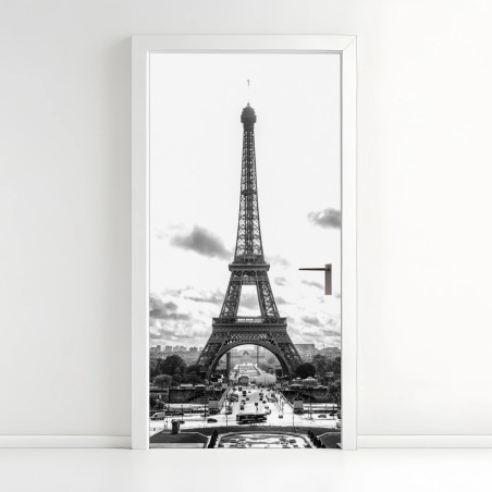 Türaufkleber Paris Eiffelturm in monochrom – Wallnifity®
