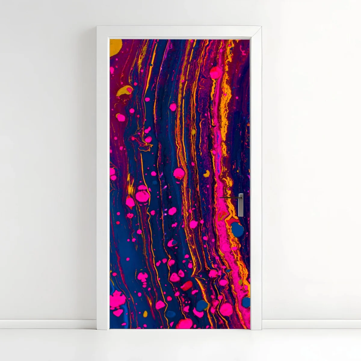 Türaufkleber neon marmorierte abstrakte wandgrafik – Wallnifity®