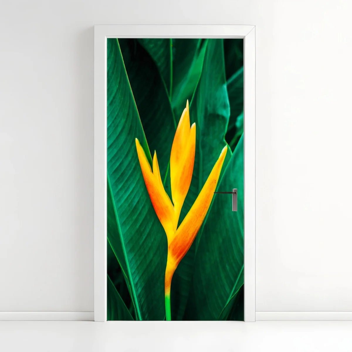 Türaufkleber leuchtende tropische heliconia vor satten grünen blättern – Wallnifity® Türaufkleber leuchtende tropische heliconia vor satten grünen blättern – Wallnifity®