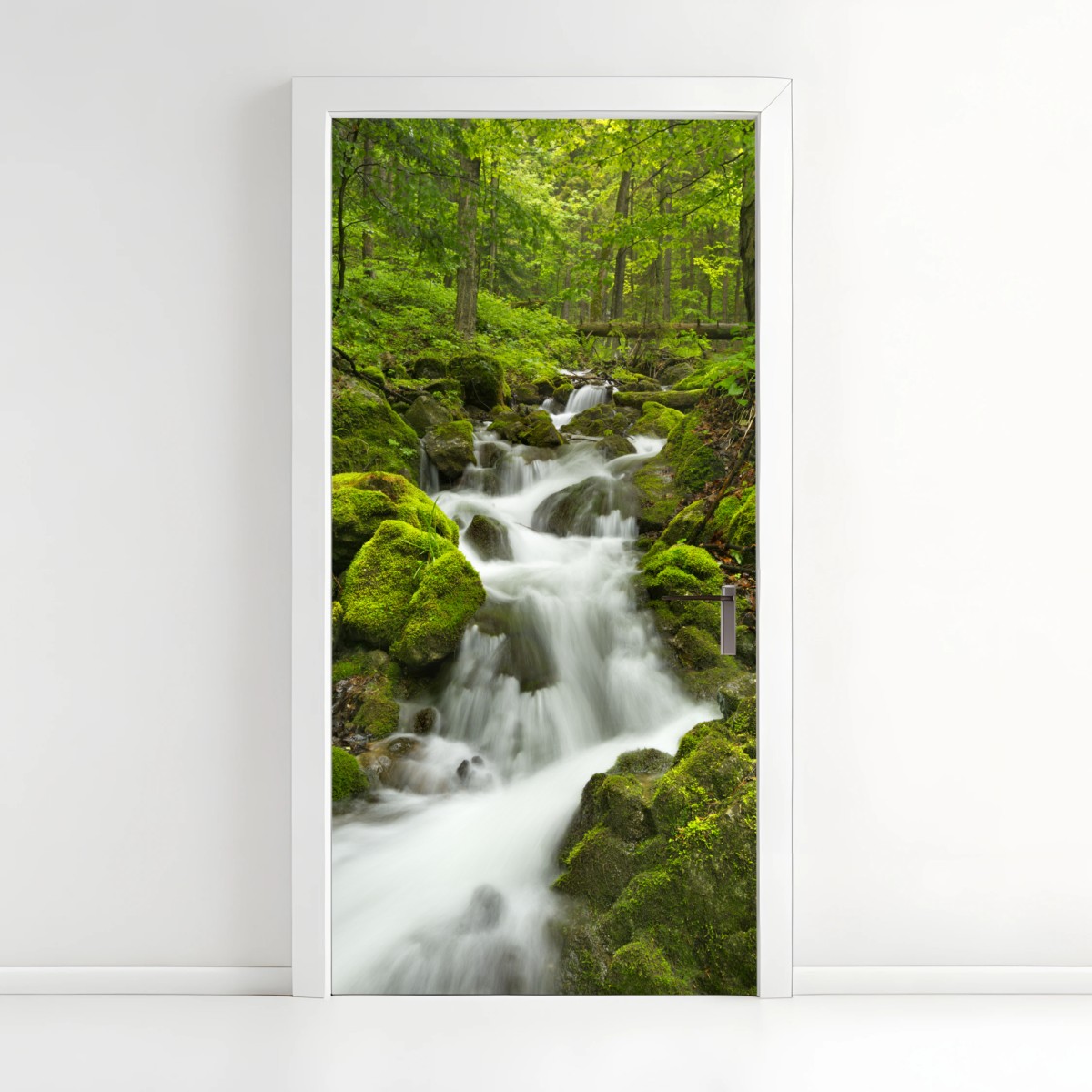Türaufkleber moosiger wasserfall – Wallnifity®