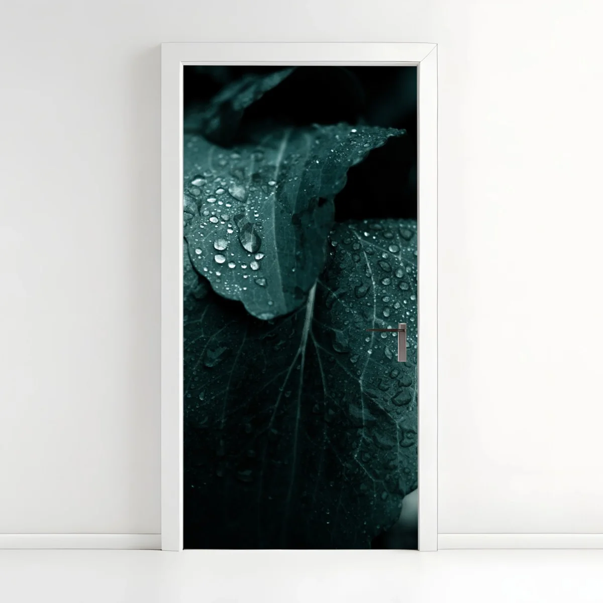 Türaufkleber tautropfen auf blättern – Wallnifity®