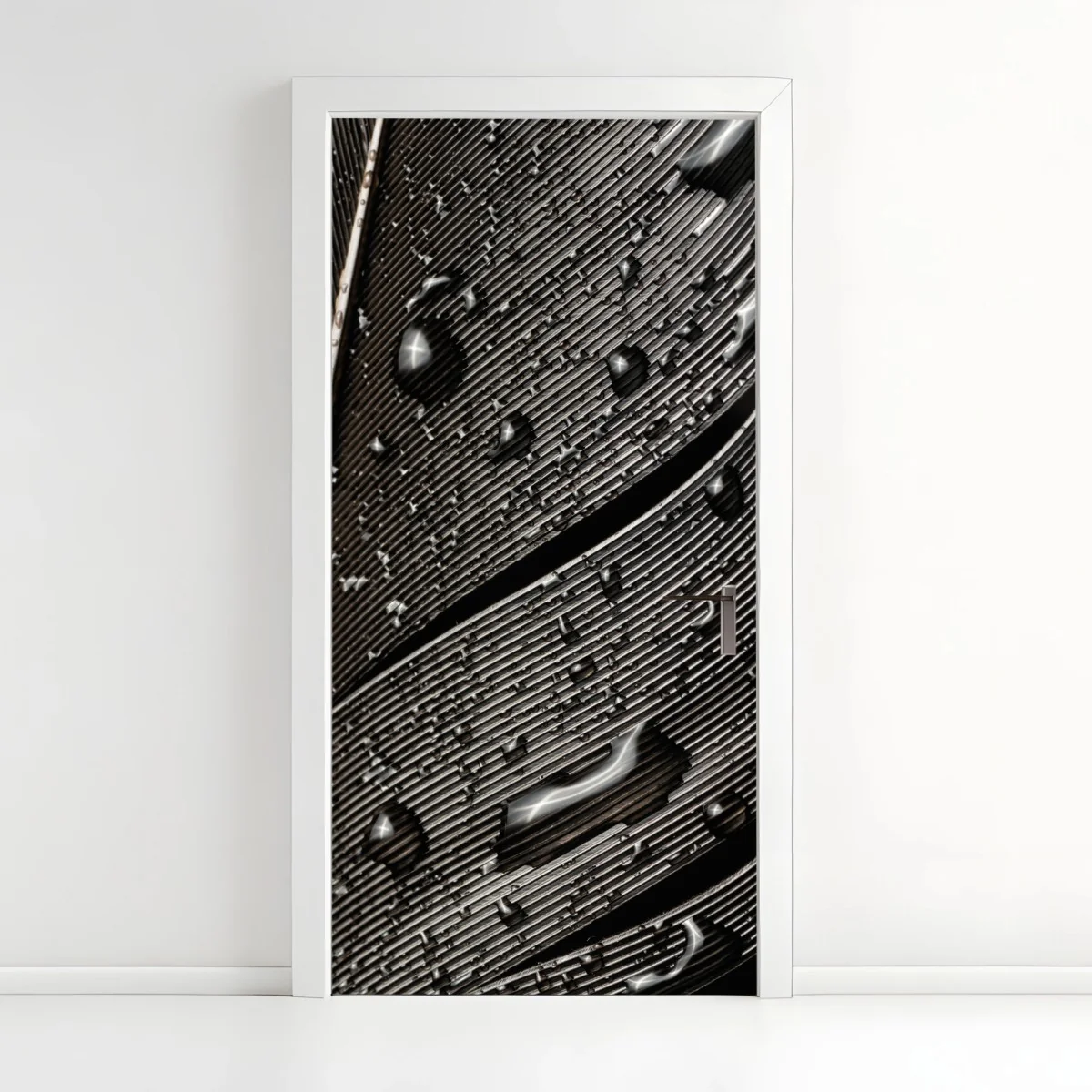 Türaufkleber monochrome feder mit wassertropfen – Wallnifity® Türaufkleber monochrome feder mit wassertropfen – Wallnifity®