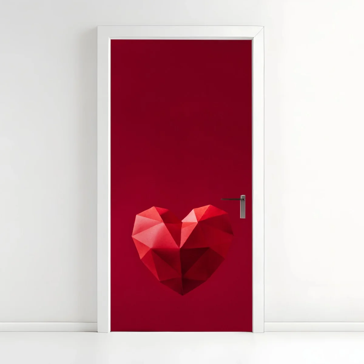 Türaufkleber geometrisches rotes papierherz – Wallnifity®