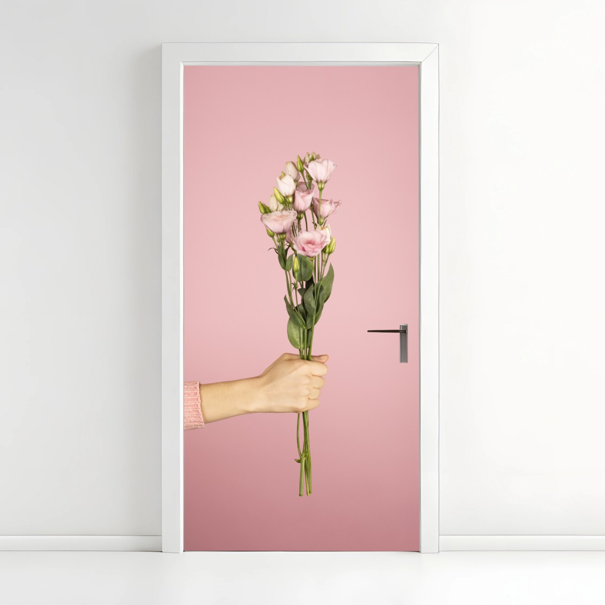 Türaufkleber zarter rosa eustoma-strauß – Wallnifity®