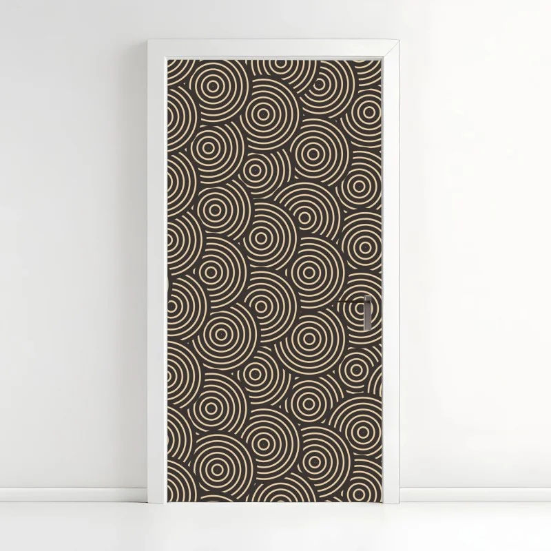 Türaufkleber retro konzentrische kreise muster